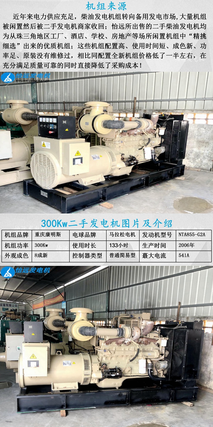 300KW二手發(fā)電機組